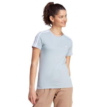 Imagem de Camiseta Adidas 3 Stripes Feminia Azul