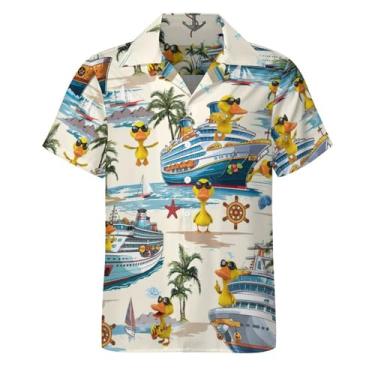 Imagem de LESOCUSTOM Camisas havaianas masculinas manga curta tropical praia camisa casual botões roupas de festa, Estilo 1, XXG