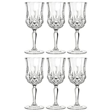 Imagem de Taça de vinho Barski - Cálice - Vinho tinto - Vinho branco - Copo de água - Copos com haste - Conjunto de 6 taças - Vidro tipo cristal - 220 ml Lindamente - Cristal cortado - Projetado feito na Europa