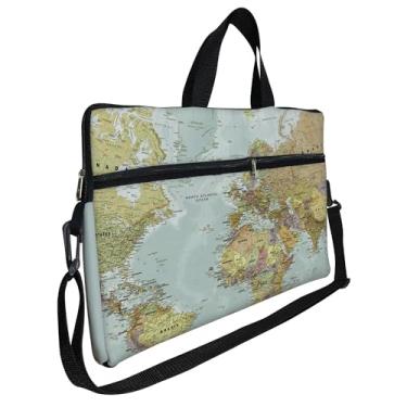 Imagem de Case Capa Maleta Premium Para Notebook Laptop de 17 e 17,3 com Alça de Mão Alça de Ombro e Zíper Lateral - Mapa