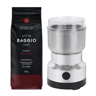 Imagem de Café Baggio Torrado em Grãos + Moedor Elétrico Inox de Grãos