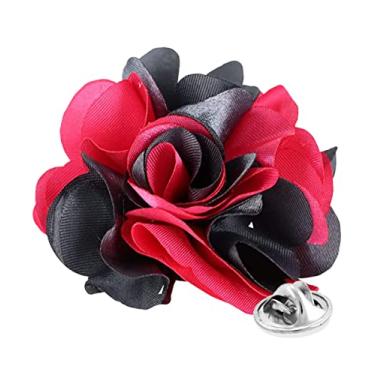 Imagem de Vittorio Vico Broche de lapela de flor de dois tons premium – broche formal para homens, broche de flor, 2.5" (6.36CM), Poliéster, Não aplicável