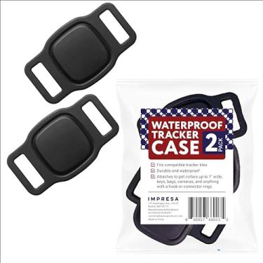 Imagem de [Pacote com 2] Capa de silicone impermeável para Eufy Smart Track Link - capa de azulejo, etiqueta de rastreador de azulejos para coleira de cachorro ou gato