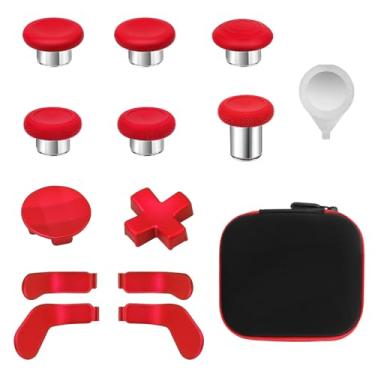 Imagem de Accessories for Xbox One Elite Series 2 Controller(Model 1797), Metal Thumbsticks Paddles Joysticks Replacement Parts Kits Compatible with Xbox Elite Wireless Controller Series 2 Core(Red)