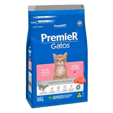 Imagem de Ração Premier Ambientes Internos Pelos Longos para Gatos Filhotes Sabor Salmão - 500g Premier Pet