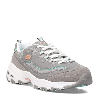 Imagem de Skechers Women's D'Lites - Sparkling Rain Sneaker, Grey/Mint, 7 W