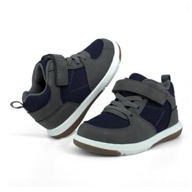 Imagem de SKYWHEEL Sapato feminino de uniforme escolar Mary Jane Sapatilha, Tênis infantil cinza 302, 9 Toddler