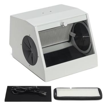 Imagem de Coletor de poeira de jato de areia de laboratório, equipado com sistema de sucção dupla e 6 lâmpadas LED com brilho de 5500 K, adequado para absorver poeira de jateamento