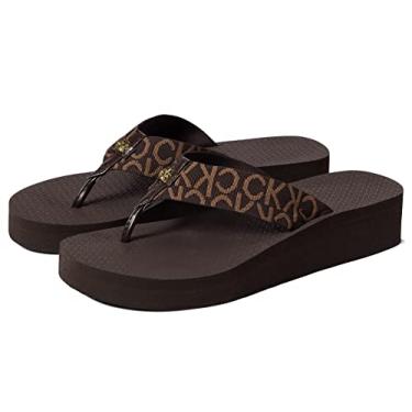 Imagem de Calvin Klein Chinelo feminino Meena, Marrom Multi 210, 9