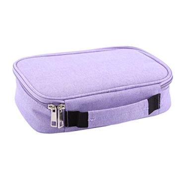 Imagem de Estojo Multifuncional Dobrável de Tecido Com 72 Compartimentos, Bolsa para Caneta de Grande Capacidade para Estojo Artístico, Com Compartimentos Elásticos para Crianças (PURPLE)