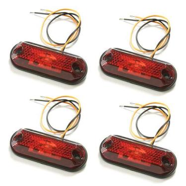 Imagem de Kit 4 Luz de Posição - Carretinha - Led Oval - Reboque - Rubi - Outlie
