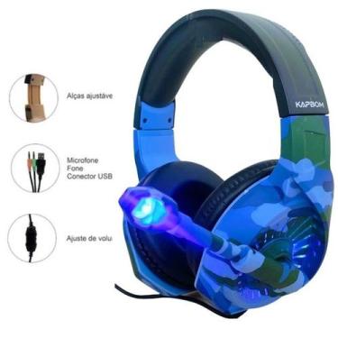Imagem de Fone de ouvido over-ear gamer Com Luz Rgb Led PC Games - KapBom