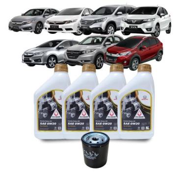 Imagem de Kit Troca Óleo Honda 0w20 Hrv City Civic Crv Fit Wrv