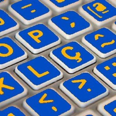 Imagem de Adesivo Teclado Baixa Visão para PC e Notebook em Alto Contraste Azul 