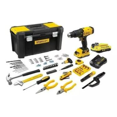 Imagem de Furadeira Paraf Imp 2 baterias  20v 1/2 Stanley Scd711c1h 119 Acessori