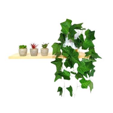 Imagem de Arranjo de Trepadeira Artificial em Vaso de Plástico Melamina Branco -