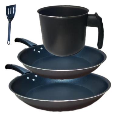 Imagem de Conjunto Frigideira 2 Peças + 1 Fervedor Antiaderente - Marcolar, Pret