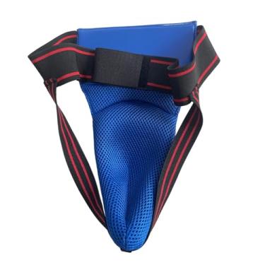 Imagem de UGPLM Taekwondo Groin Guard Crotch Protector Prático Jockstrap Boxe Protetor de Virilha para Karate Mma Luta Kickboxing Exercício, Azul 72 a 104 Cm