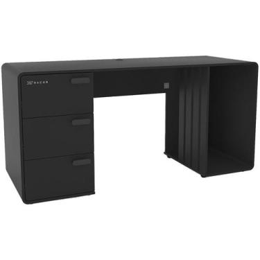 Imagem de Mesa Gamer XT Racer Home Preto e Prata 3 Gavetas 1 Nicho, Preto e Prat