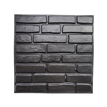 Imagem de Kit 15 Placas Revestimento De Parede Pvc 3D Tijolinho Preto - Papel De
