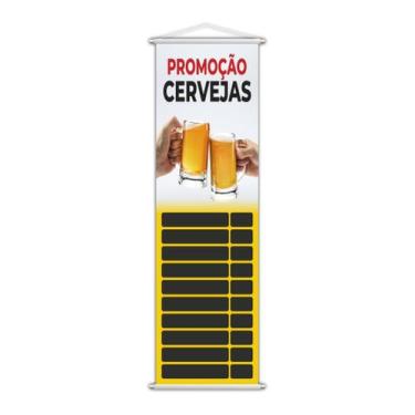 Imagem de Banner Cervejas Bebidas Tabela Preços 100X30Cm - Plimshop