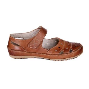 Imagem de Sandália Rasteirinha Feminina em Couro e Ajuste Elástico Confortável e