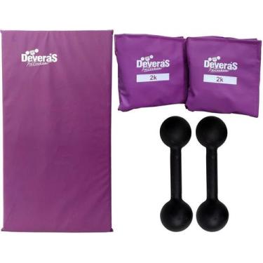 Imagem de kit musculacao halter peso para braços halteres 2 kg tornozeleira peso