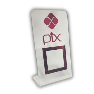 Imagem de Placa Pix Para Pagamento QR Code Cristal - Kit 10 UNID COR:Cristal com