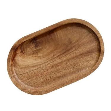 Imagem de Bandeja Mimo DM24037 Oval 30x20 cm Acácia Marrom - Mimo Style