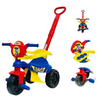Imagem de Triciclo Infantil Passeio Patrulha Canina Empurrador Menino Menina - K