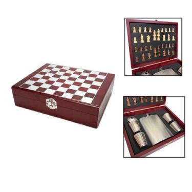 Imagem de Kit Cantil de Bolso 6 Peças Acessórios C/ Jogo de Xadrez - UnyHome