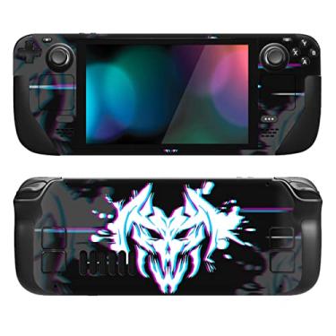 Imagem de PlayVital Conjunto completo de decalque de película protetora para LCD Steam Deck, adesivos personalizados capa de vinil para Steam Deck OLED - Glitch Demons