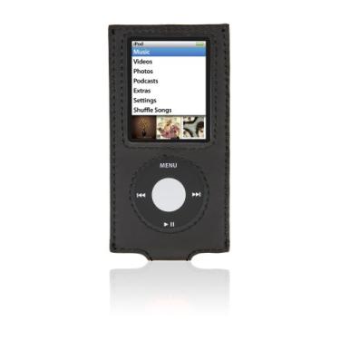 Imagem de Cygnett Capa de couro com acesso GrooveShield com design Atom para iPod nano 4G