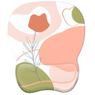 Imagem de EooCoo Mouse pad ergonômico com suporte de pulso, mousepad com descanso de pulso de espuma viscoelástica e base antiderrapante para computador, café, casa e escritório, acessórios de mesa de