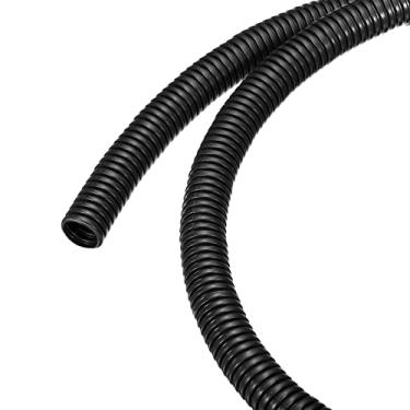 Imagem de Rebower Capa flexível de fio dividido resistente ao calor para conduíte corrugado, para [protetor de cabo de escritório, cabo elétrico] - 6,5 cm x 1,5 cm x 40 cm, preto