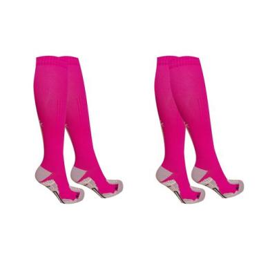 Imagem de Meia Compressão Ciclismo Bike Corrida Triathlon WOD Esportiva Kit 2 Pa