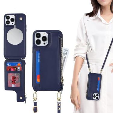 Imagem de SailorTech Capa para iPhone 11 Pro Max com suporte para cartão de crédito cordão de telefone seguro para mulheres, compatível com iPhone11 Pro Max capa de couro para celular com zíper carteira