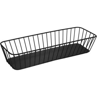 Imagem de BANDEJA DECORATIVA FRUTEIRA ORGANIZADORA HOME&CO METAL 7x35x12cm PRETO