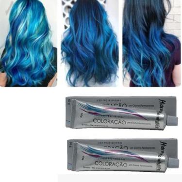 Imagem de Kit 02 Tinta Coloração Azul Royal Mairibel/Hidraty 60g