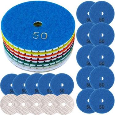 Imagem de 20 X Lixas Discos Grão Liso 4 Pol. 100mm Diamantada Granito Mármore Ka