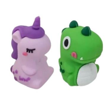 Imagem de Apontador Escolar Decorado Magic Unicórnio e Raptor Dino Colorido BRW 