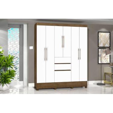 Imagem de Armário / Roupeiro / Guarda roupas Casal Brunê 7 Portas + 2 Gavetas co