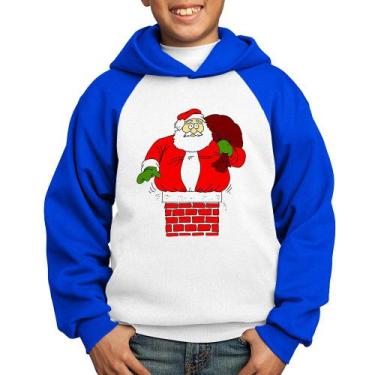 Imagem de Moletom Infantil Papai Noel Chaminé - Foca na Moda, Branco, Azul, 14