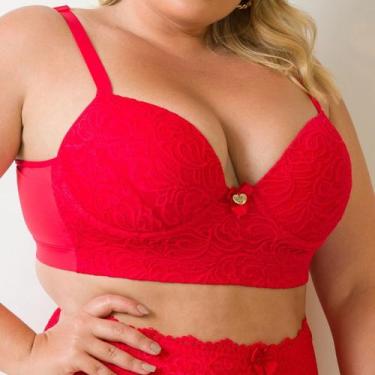 Imagem de Sutiã com Bojo Plus Size - Via Sedução, M (42), Vermelho