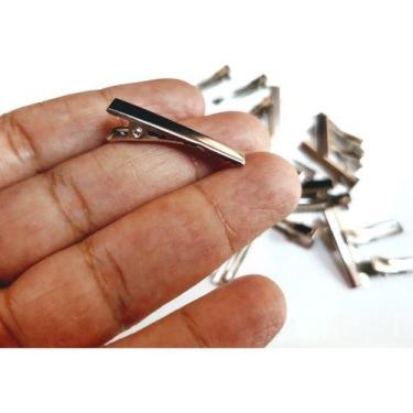 Imagem de Bico de Pato Presilha Jacaré Prata-Níquel - 3,2CM - BASE RETA - Pct:50