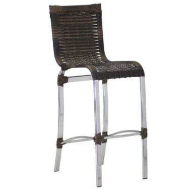 Imagem de Banqueta Alta Haiti em Alumínio para Cozinha, Bistrô, Edícula Trama Or