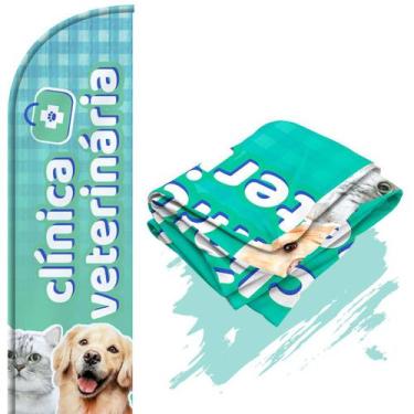 Imagem de Bandeira Para Wind Banner (só tecido) Clínica Veterinária - Fadrix