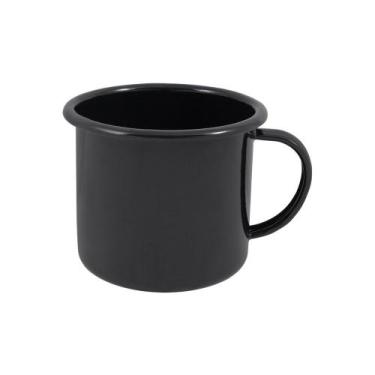 Imagem de Caneca Esmaltada Ewel - 10cm - 670ml - Esmaltado Ewel, Preto