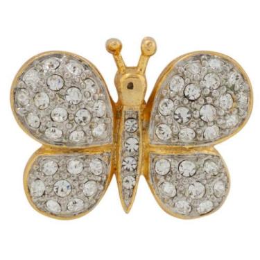 Imagem de Broche Strass Borboleta BRG7604 - Akasaki, Cristal, Dourado