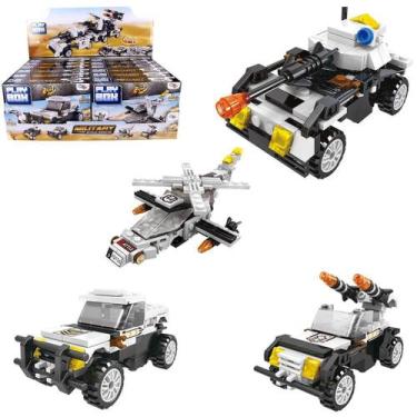 Imagem de Blocos de montar play box military batalha terrestre 2 em 1 sortidos n